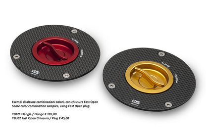 CNC Racing PRAMAC RACING LIMITED EDITION Carbon Fiber Gas Cap Flange for newer Ducati's, MV's, and Aprilia's