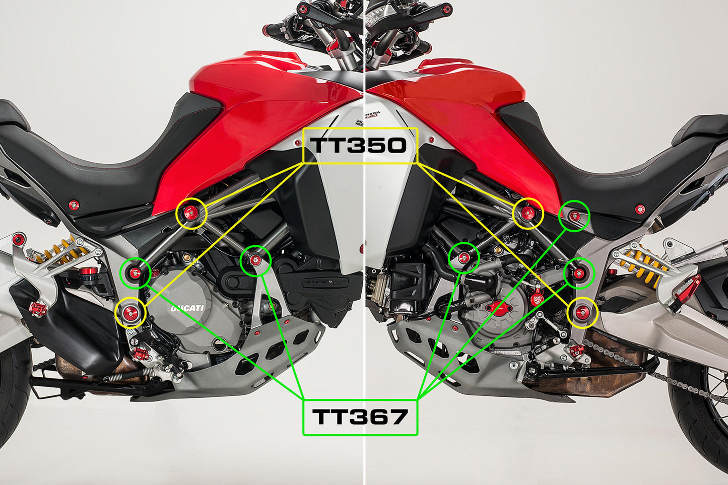 CNC Racing Frame Plug Kit One (Small Set) for Ducati Multistrada 1200 / 1260 Enduro