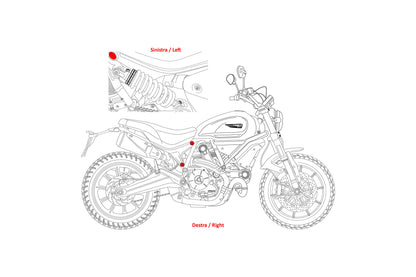 CNC Racing Rear Frame Plug Kit for Ducati Scrambler 1100