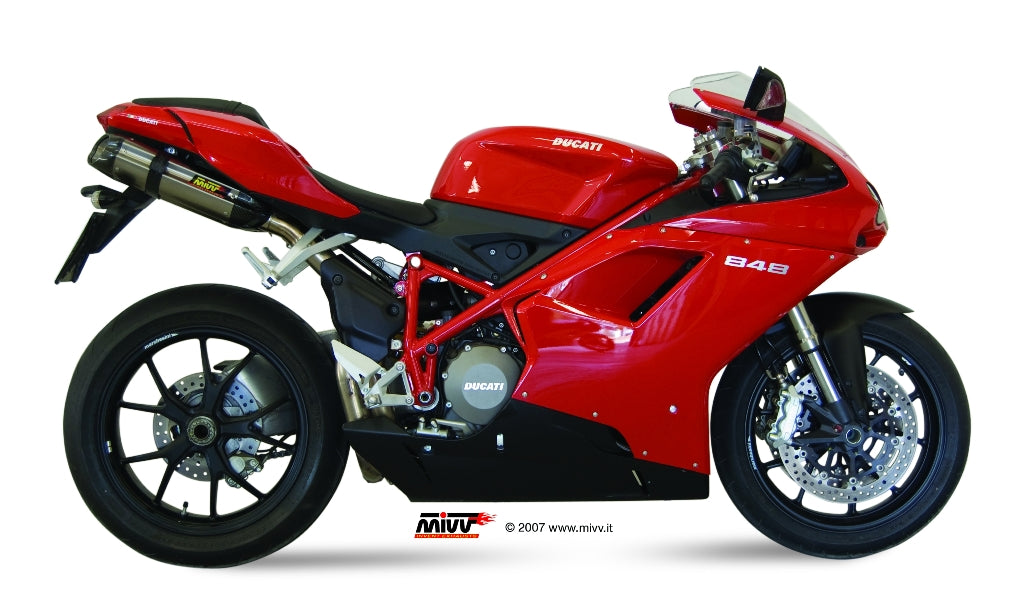 MIVV 2 Slip-on, Suono Stainless Steel, Sub-code/Underseat Exhaust For Ducati 848 07-13, 1098 07-11, 1198 09-12