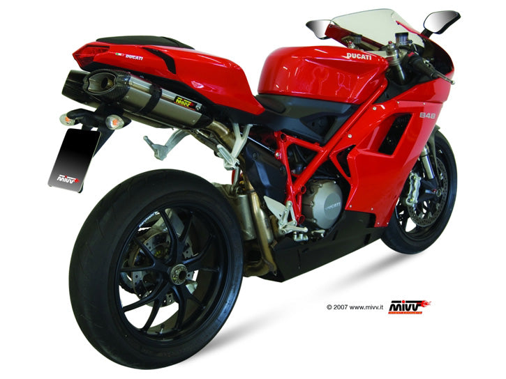 MIVV 2 Slip-on, Suono Stainless Steel, Sub-code/Underseat Exhaust For Ducati 848 07-13, 1098 07-11, 1198 09-12