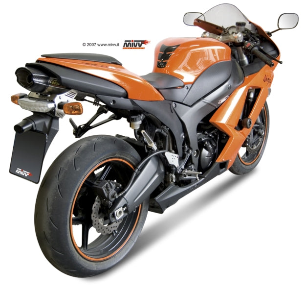 MIVV Slip-on, Suono Stainless Steel, Undertail/Underseat Exhaust For Kawasaki ZX-6R 2007-2008