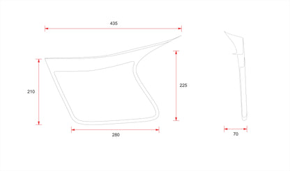 C-Racer Swept Side Number Plates for the SCR14 Seat - USNP14