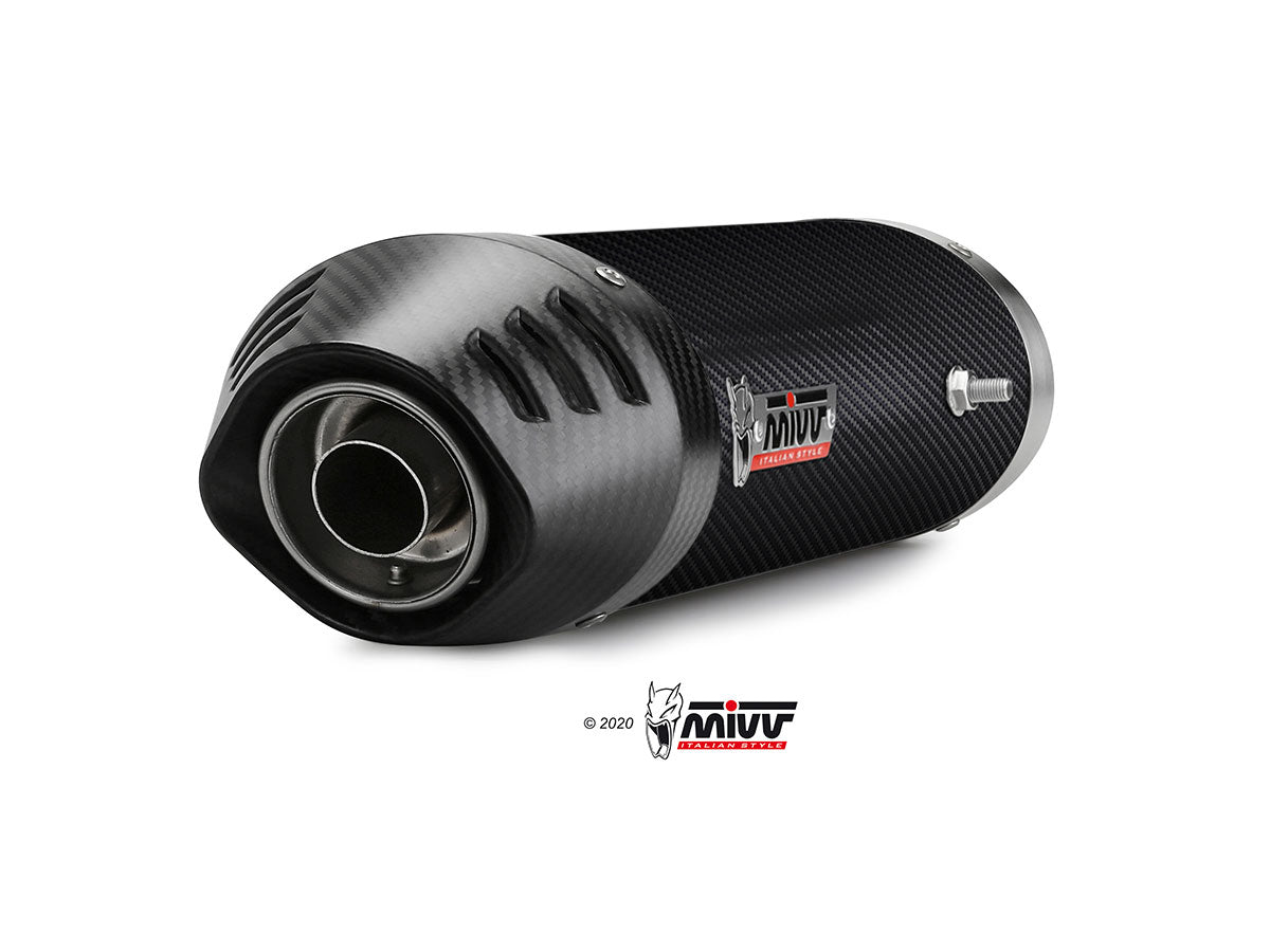 MIVV 2 Slip-on, Oval Carbon, Sub-code/Underseat Exhaust For Yamaha YZF-R1 2004-2006