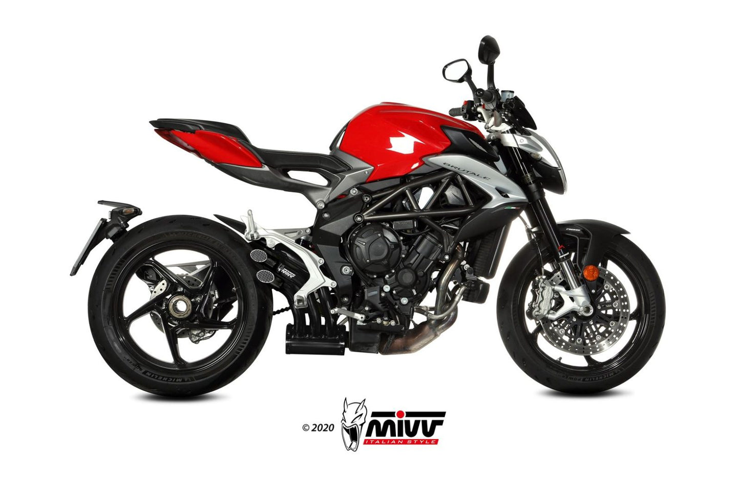 MIVV Slip-on, Speed Edge Black, Standard Exhaust For MV Agusta Brutale 800 RR 2017-2020