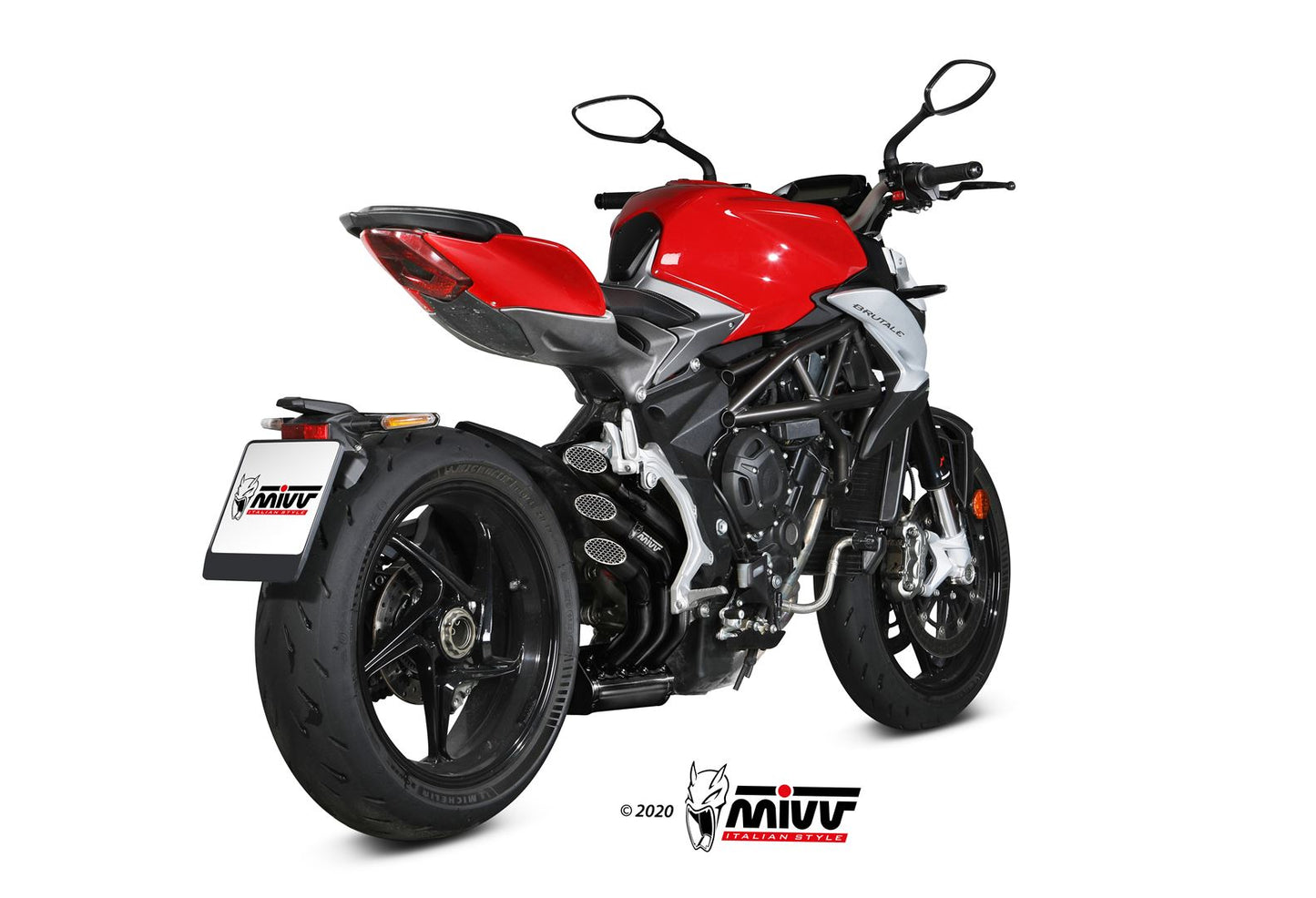 MIVV Slip-on, Speed Edge Black, Standard Exhaust For MV Agusta Brutale 800 RR 2017-2020