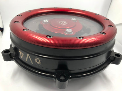 STM Clear Wet Clutch Cover For Ducati Panigale / Streetfighter / Multistrada V4 / S / Speciale - Sculptured Ring