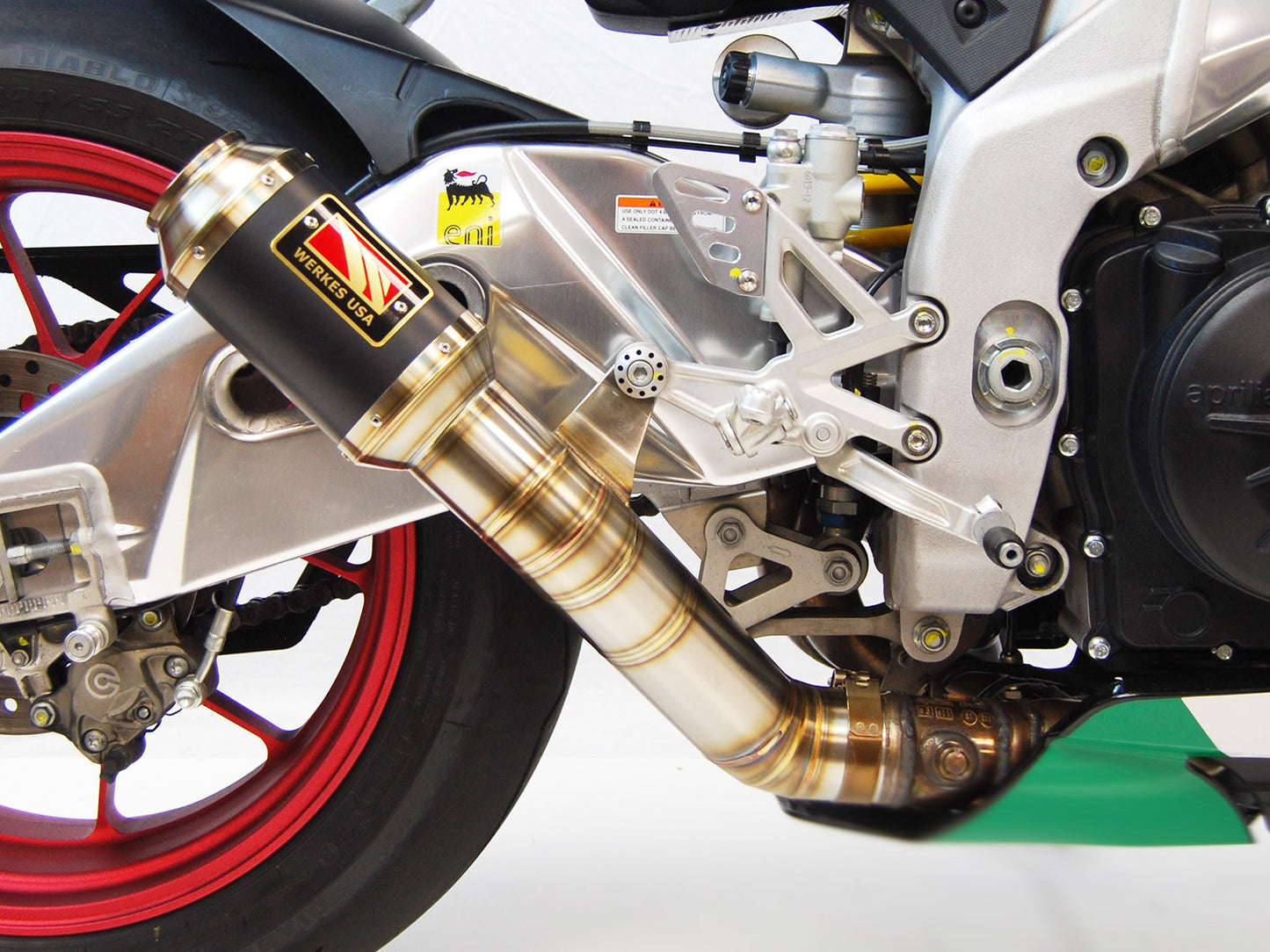 Competition Werkes GP Race Slip On High Exit Exhaust for the Aprilia RSV4 and Tuono V4R (09-14)