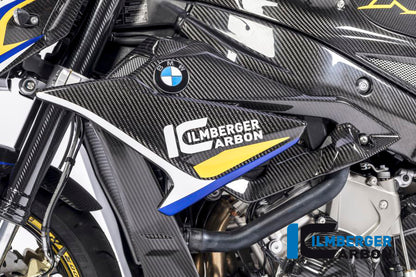 Ilmberger Carbon Radiator Cover / Badge Holder, Left Side for the BMW S 1000 R 2017
