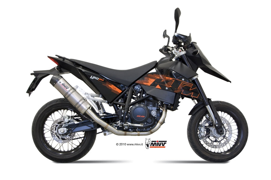 MIVV Full System 1x1, Oval Titanium, Standard Exhaust For KTM 690 Supermoto 2007-2012