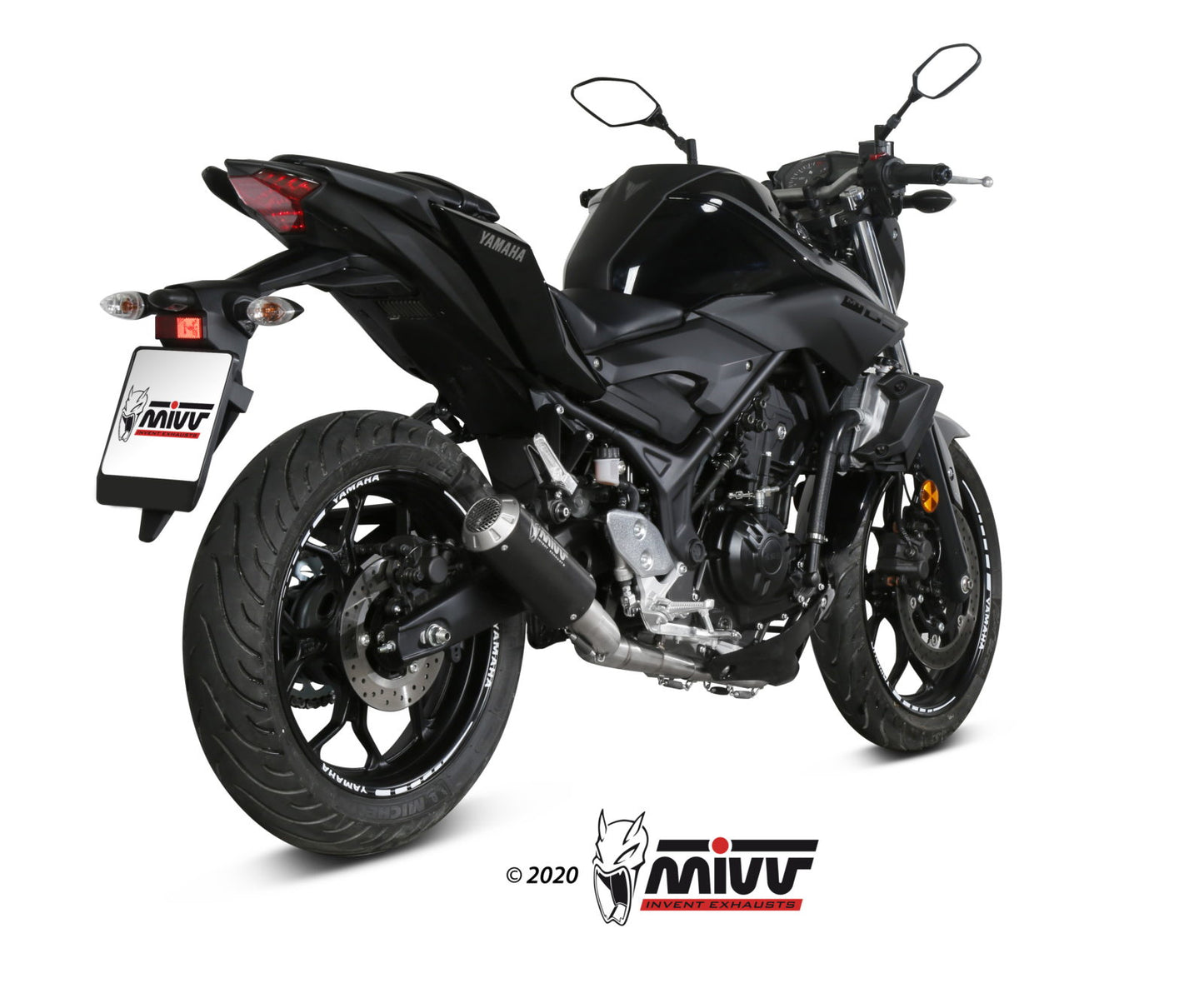 MIVV Full System 2x1, MK3 Black, Standard Exhaust For Yamaha YZF R25/YZF R3 15-20, MT-03 16-22
