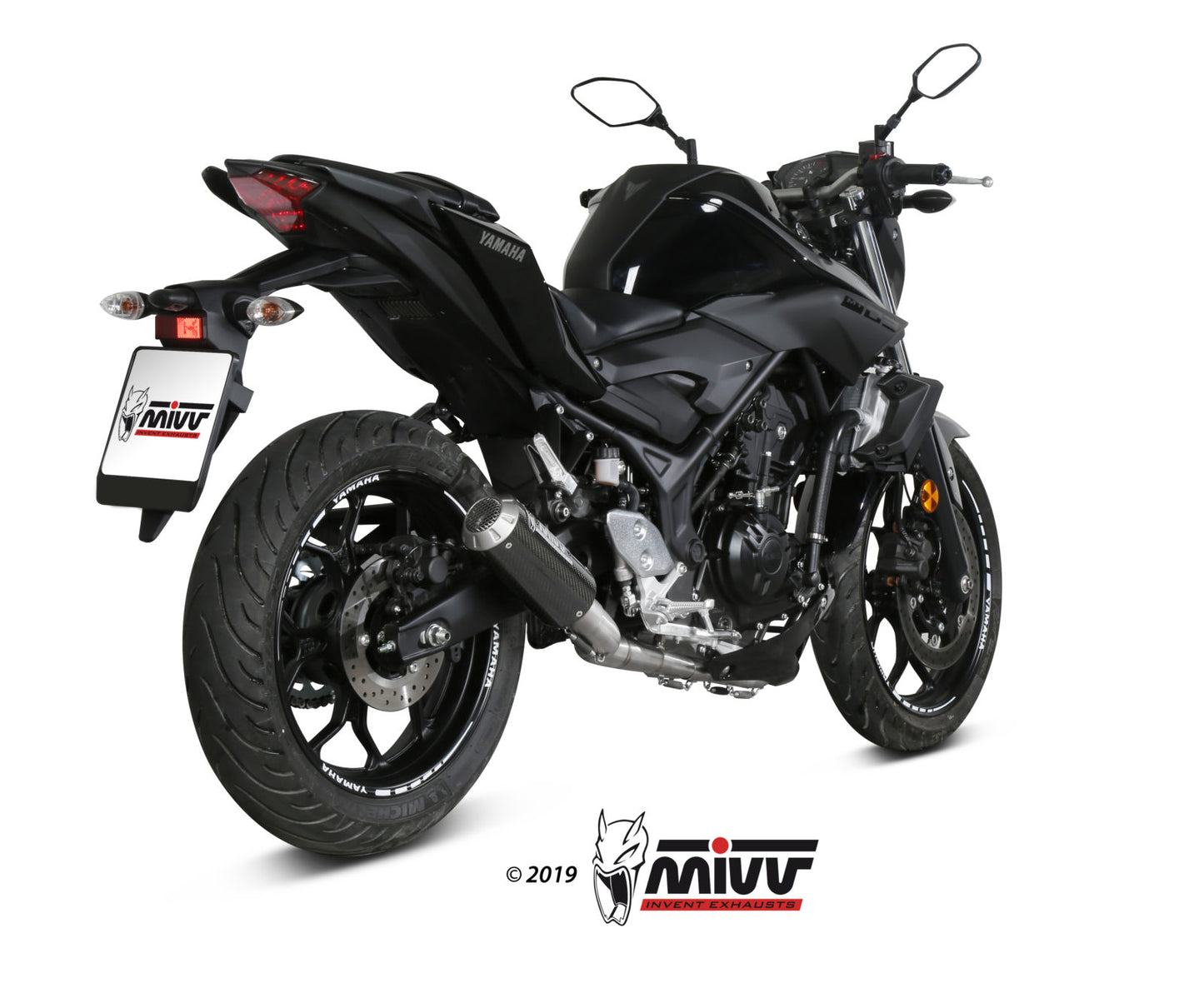 MIVV Full System 2x1, MK3 Carbon, Standard Exhaust For Yamaha YZF R25/YZF R3 15-20, MT-03 16-22