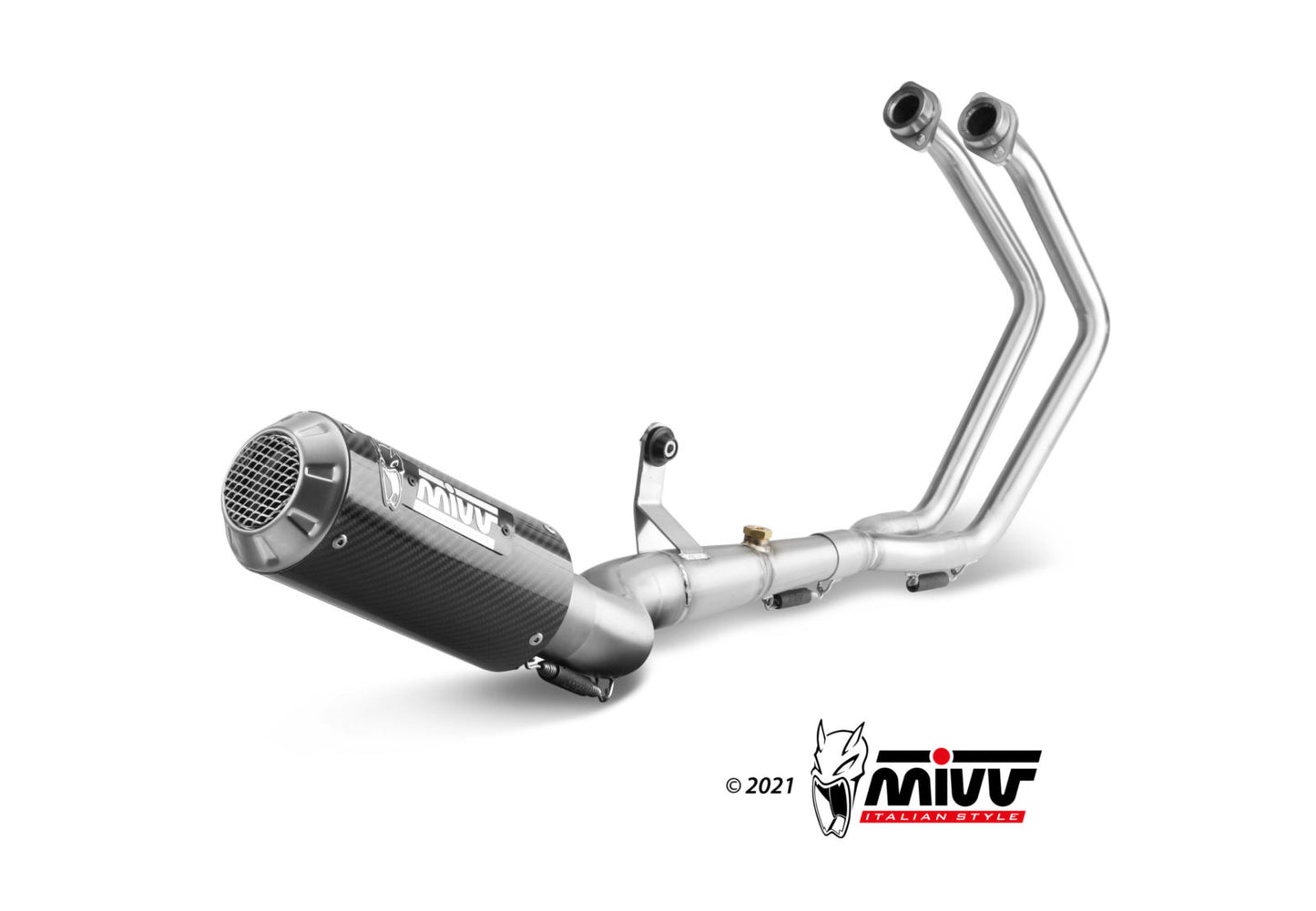 MIVV Full System 2x1, MK3 Carbon, Standard Exhaust For Yamaha YZF R25/YZF R3 15-20, MT-03 16-22