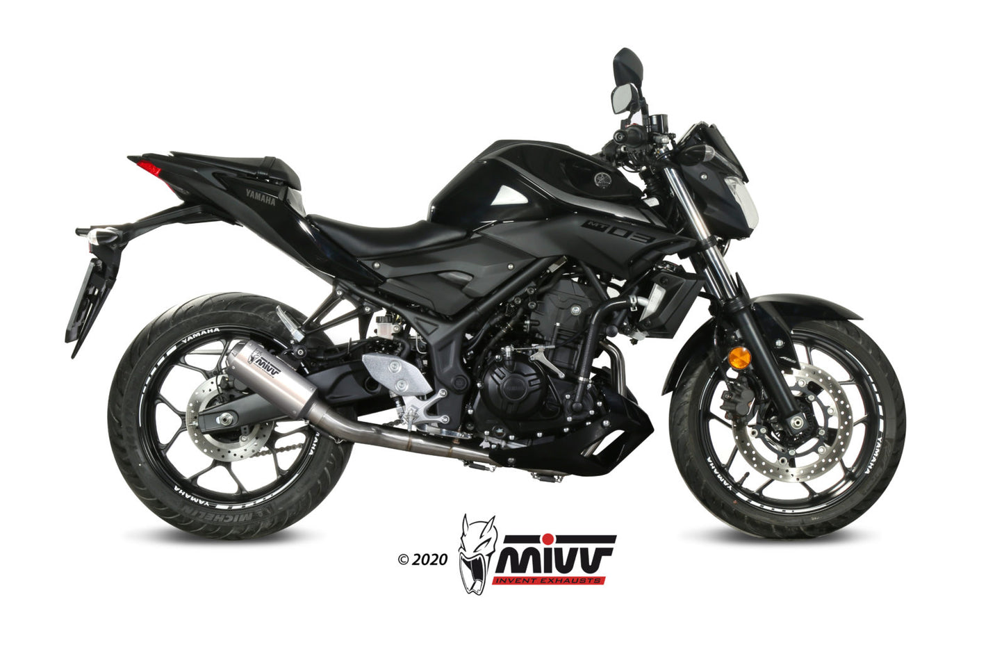 MIVV Full System 2x1, MK3 Stainless Steel, Standard Exhaust For Yamaha YZF R25/YZF R3 15-20, MT-03 16-22