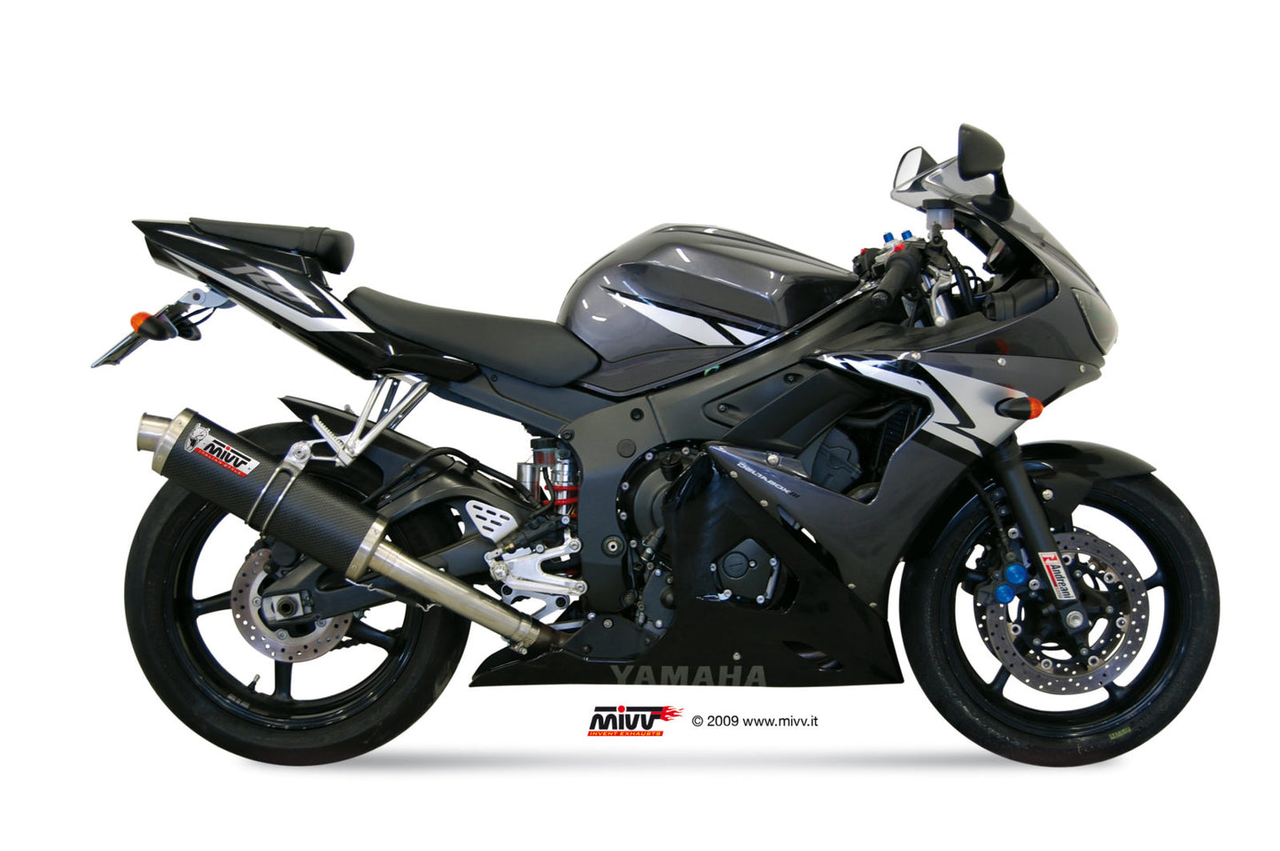 MIVV Slip-on, Oval Carbon, Standard Exhaust For Yamaha YZF-R6 2003-2005