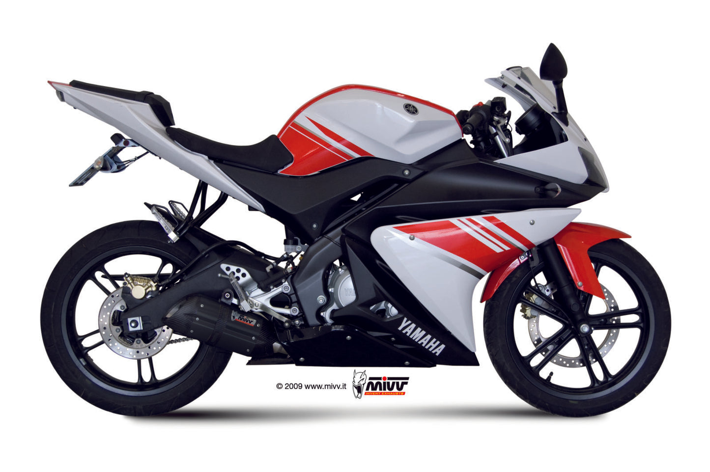 MIVV Full System 1x1, Suono Black, Standard Exhaust For Yamaha YZF R125 2008-2013