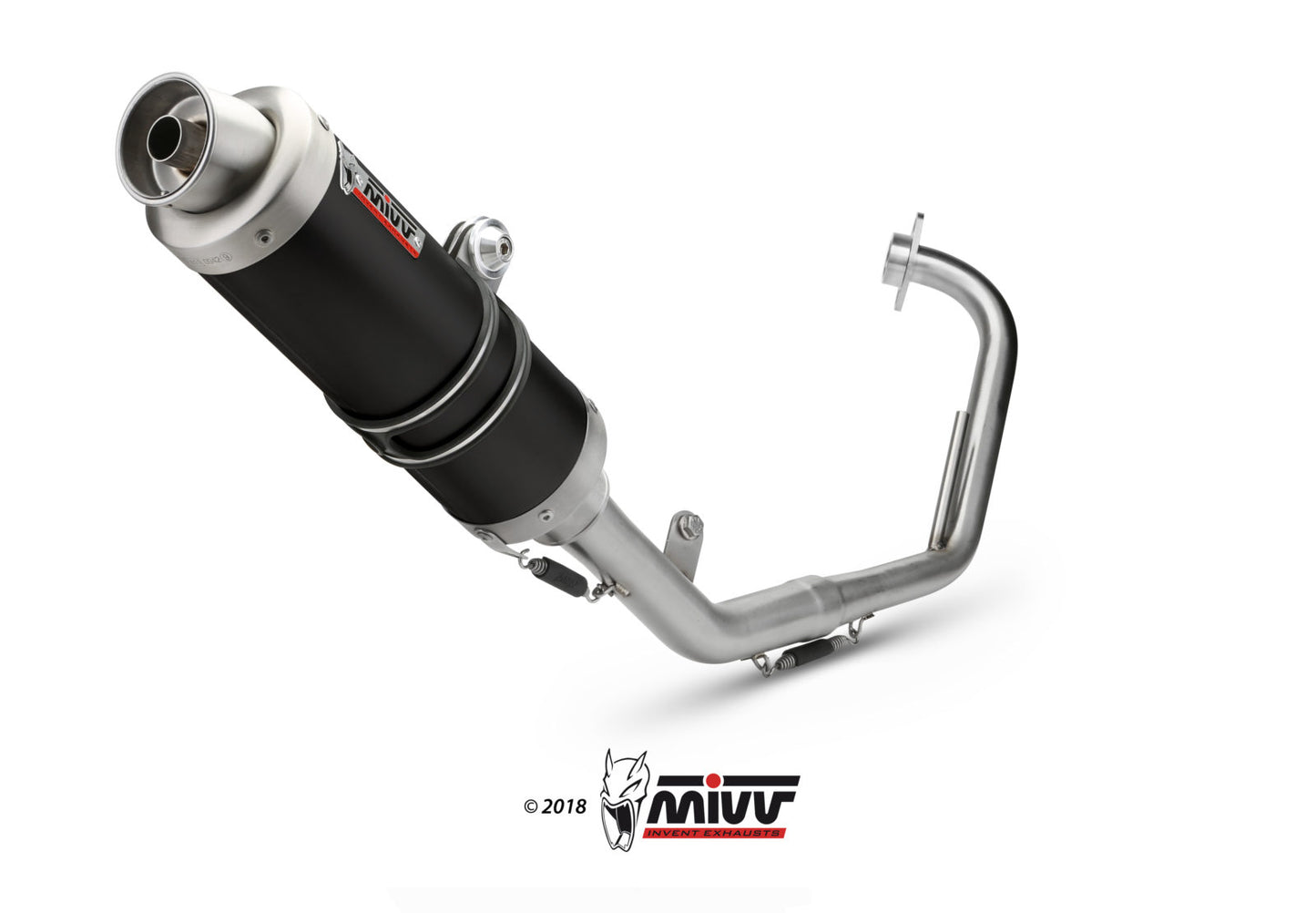 MIVV Full System 1x1, GP Black, Standard Exhaust For Yamaha YZF R125 2008-2013