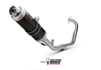 MIVV Full System 1x1, GP Black, Standard Exhaust For Yamaha YZF R125 2008-2013