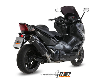 MIVV Full System 2x1, Speed Edge Black, Standard Exhaust For Yamaha T-Max 500 2008-2011
