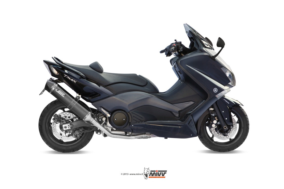 MIVV Full System 2x1, Stronger Black, Standard Exhaust For Yamaha T-Max 530 2012-2016