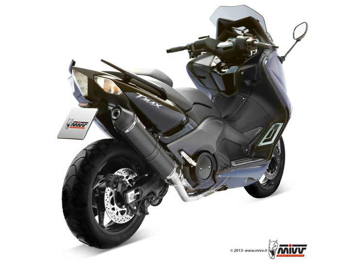 MIVV Full System 2x1, Stronger Black, Standard Exhaust For Yamaha T-Max 530 2012-2016