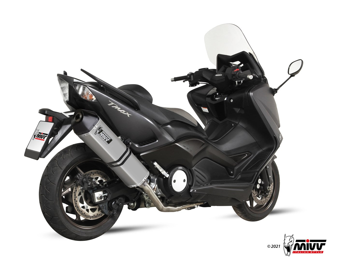 MIVV Full System 2x1, Speed Edge Stainless Steel, Standard Exhaust For Yamaha T-Max 530 2012-2016