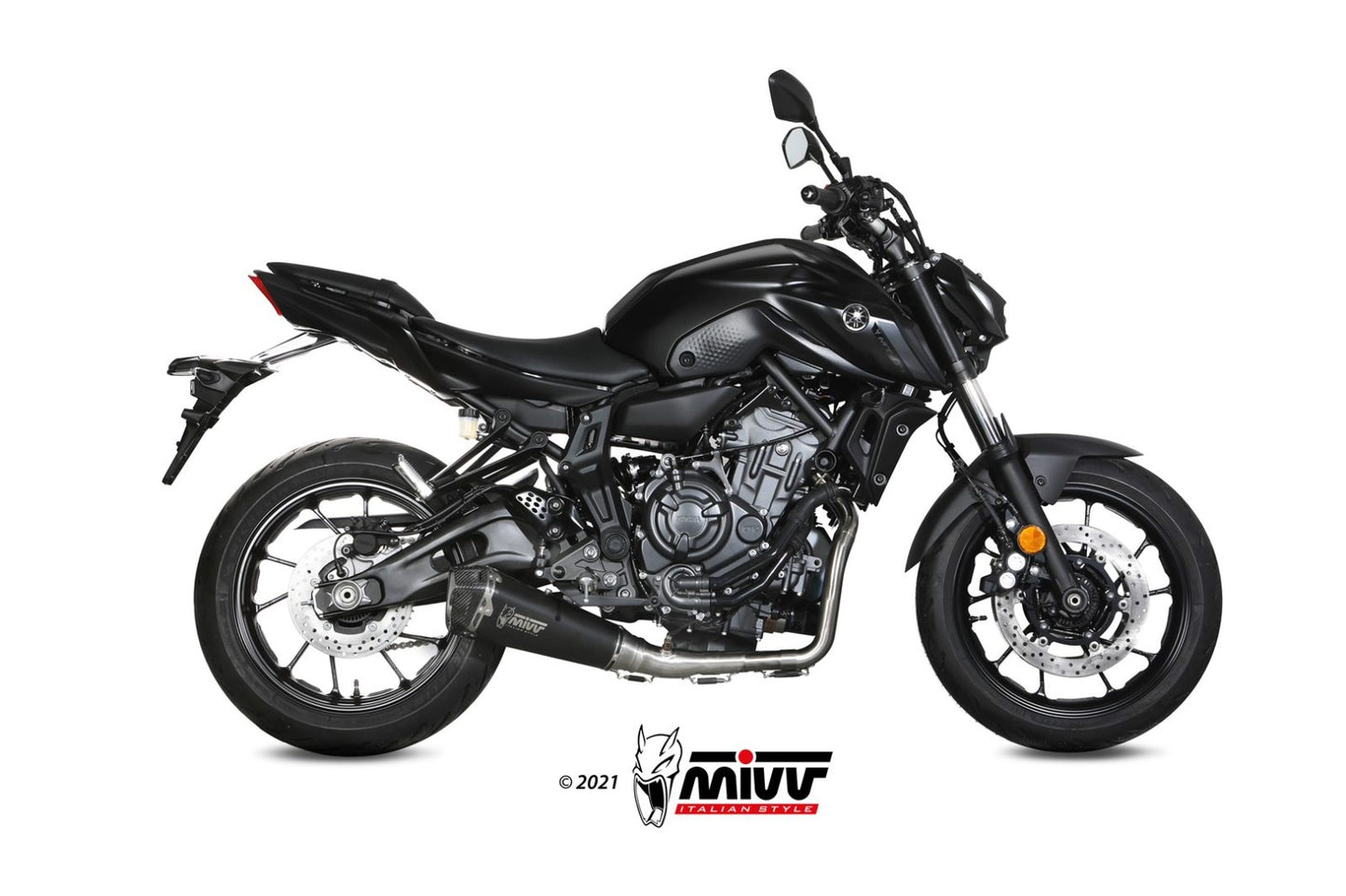 MIVV Full System 2x1, Delta Race Black, Standard Exhaust For Yamaha MT-07 / FZ-07 2014-2022