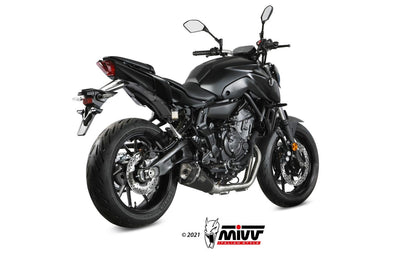 MIVV Full System 2x1, Delta Race Black, Standard Exhaust For Yamaha MT-07 / FZ-07 2014-2022
