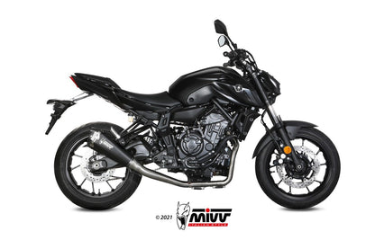 MIVV Full System 2x1, Delta Race Black, Alto/High up Exhaust For Yamaha MT-07 / FZ-07 2014-2022