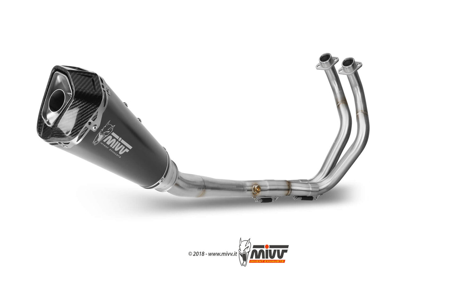 MIVV Full System 2x1, Delta Race Black, Alto/High up Exhaust For Yamaha MT-07 / FZ-07 2014-2022