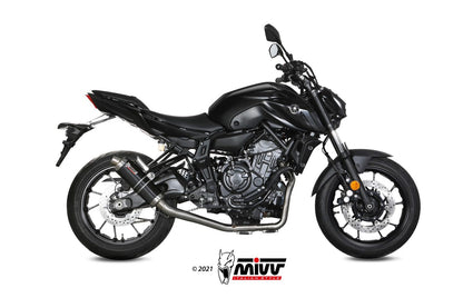 MIVV Full System 2x1, GP Black, Alto/High up Exhaust For Yamaha MT-07 / FZ-07 2014-2022