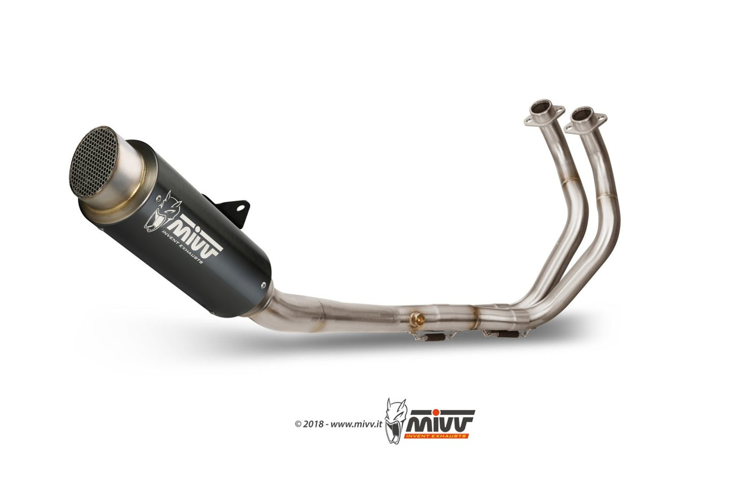 MIVV Full System 2x1, Gppro Black, Alto/High up Exhaust For Yamaha MT-07 / FZ-07 2014-2020