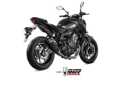 MIVV Full System 2x1, GP Black, Alto/High up Exhaust For Yamaha MT-07 / FZ-07 2014-2022