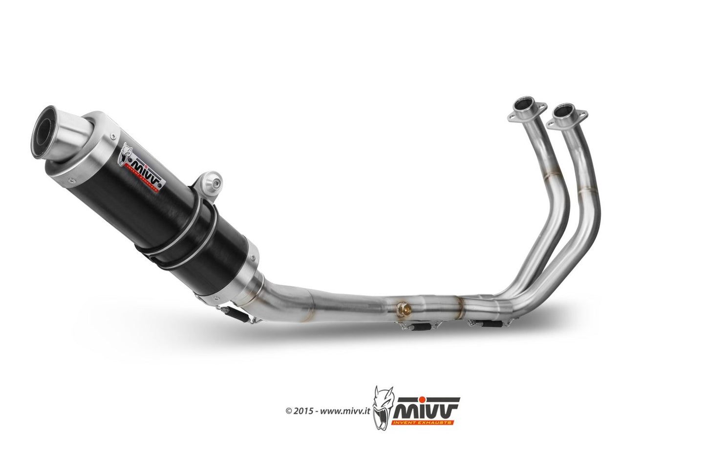 MIVV Full System 2x1, GP Black, Alto/High up Exhaust For Yamaha MT-07 / FZ-07 2014-2022