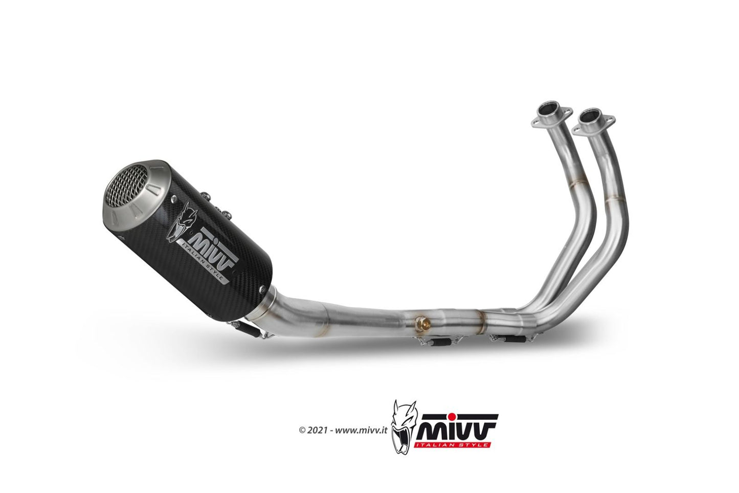 MIVV Full System 2x1, MK3 Carbon, Alto/High up Exhaust For Yamaha MT-07 / FZ-07 2014-2022
