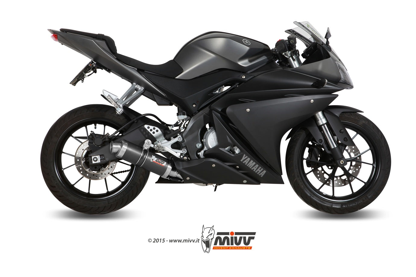 MIVV Full System 1x1, GP Carbon, Standard Exhaust For Yamaha YZF R125 14-18, MT-125 15-19