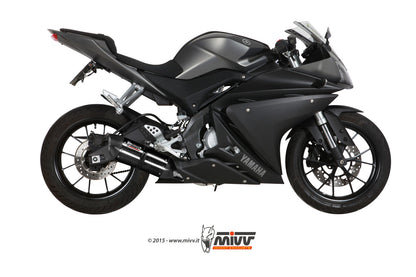 MIVV Full System 1x1, Suono Black, Standard Exhaust For Yamaha YZF R125 14-18, MT-125 15-19