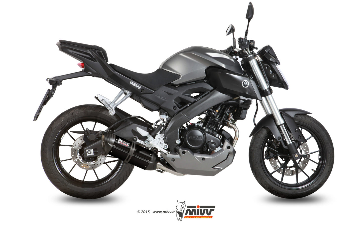 MIVV Full System 1x1, Suono Black, Standard Exhaust For Yamaha YZF R125 14-18, MT-125 15-19
