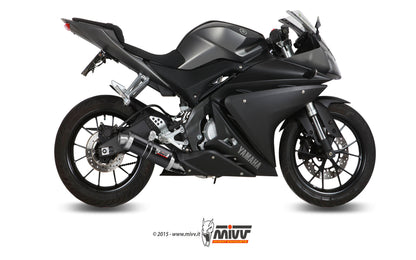 MIVV Full System 1x1, GP Black, Standard Exhaust For Yamaha YZF R125 14-18, MT-125 15-19
