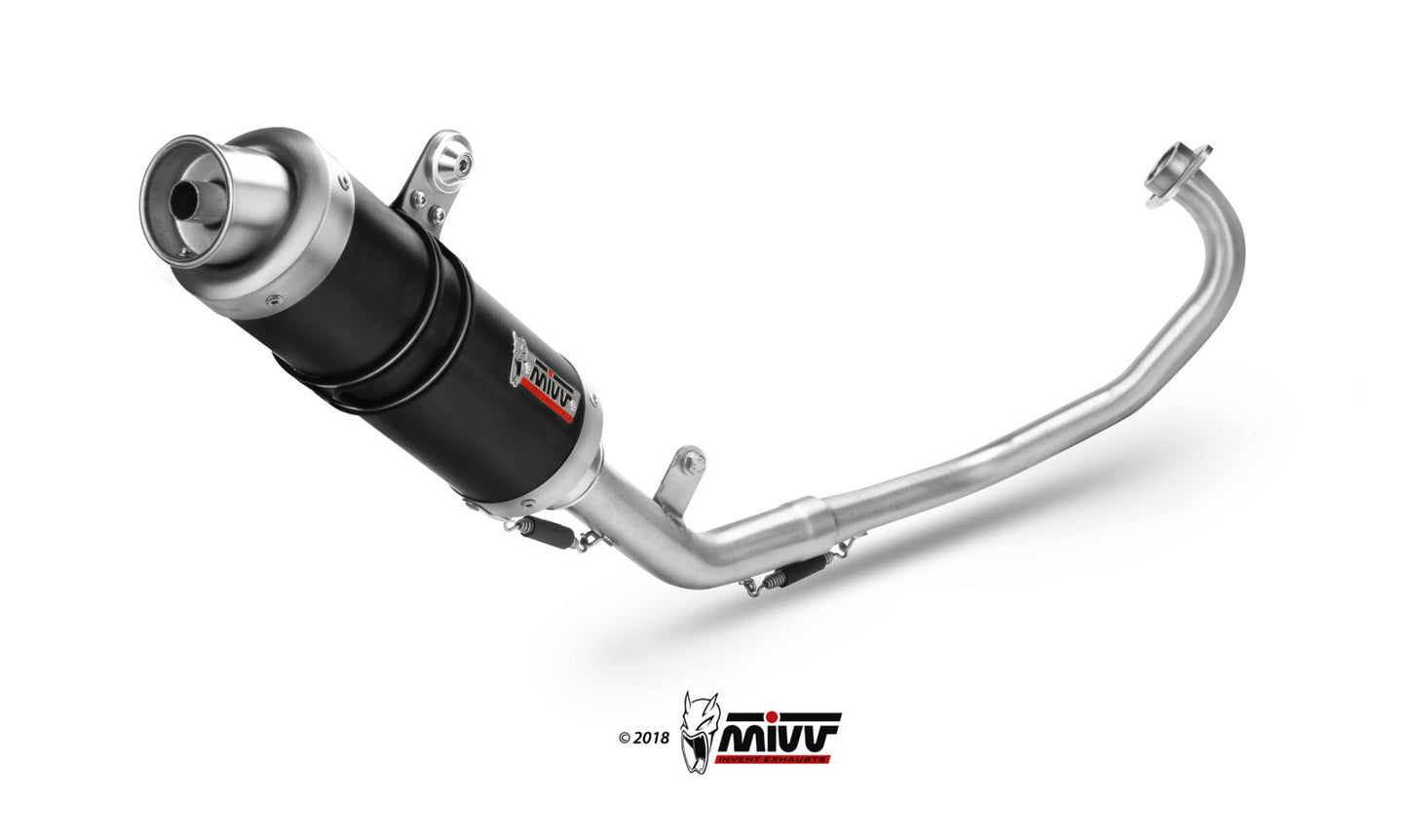 MIVV Full System 1x1, GP Black, Standard Exhaust For Yamaha YZF R125 14-18, MT-125 15-19