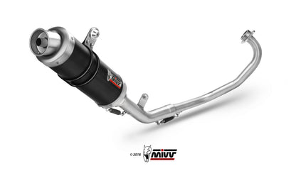 MIVV Full System 1x1, GP Black, Standard Exhaust For Yamaha YZF R125 14-18, MT-125 15-19