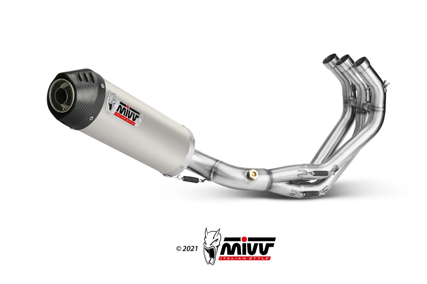 MIVV Full System 3x1, Oval Titanium, Standard Exhaust For Yamaha FJ-09 2013-2020