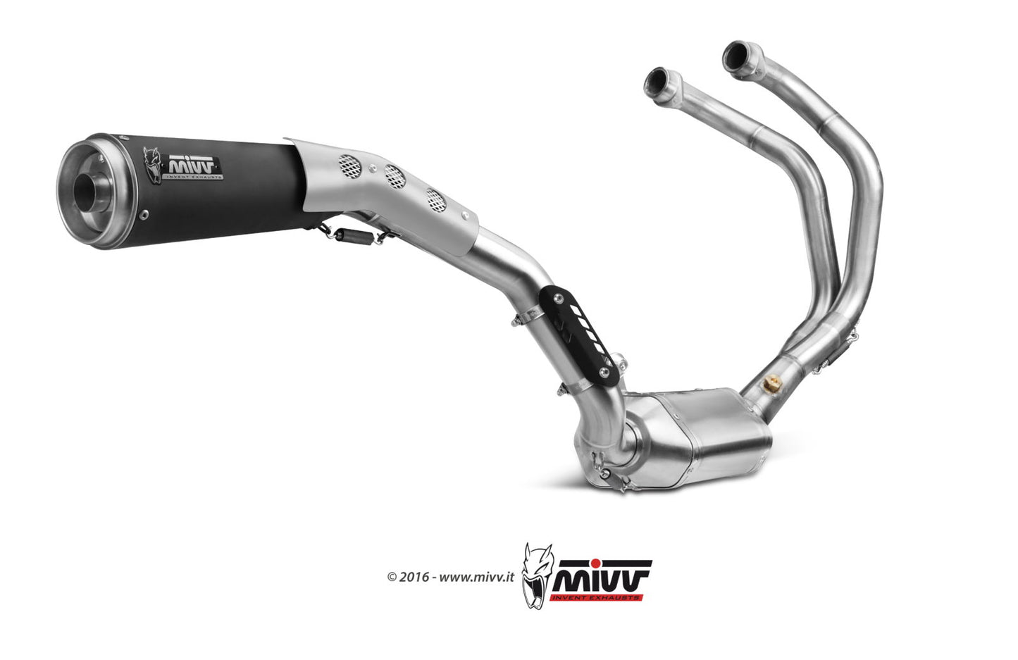 MIVV Full System 2x1, Ghibli Black, Alto/High up Exhaust For Yamaha XSR 700 2016-2022