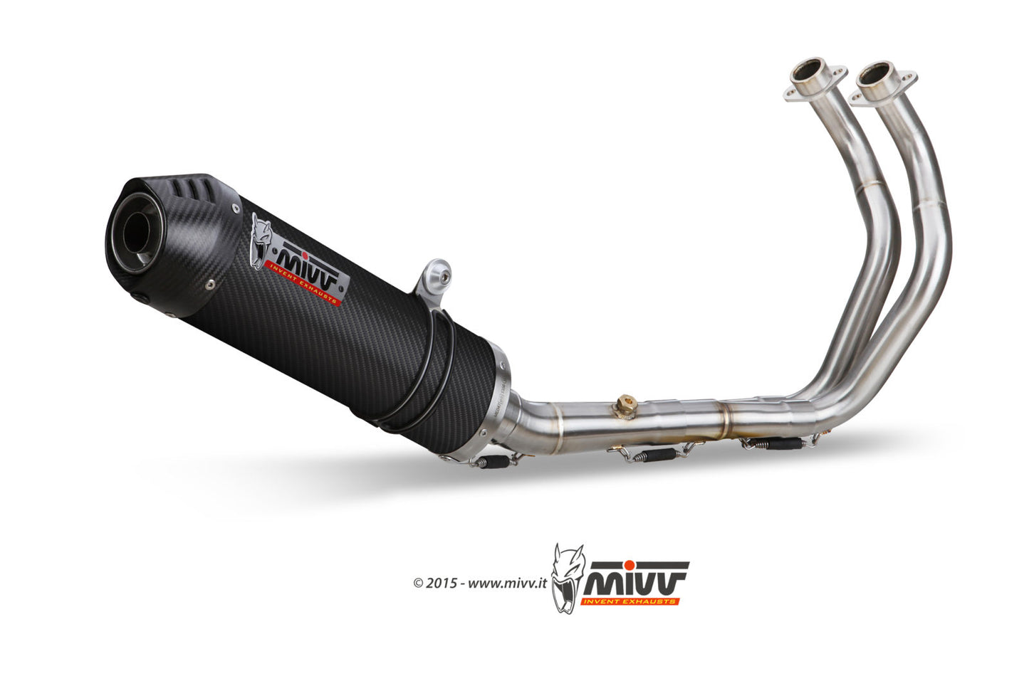 MIVV Full System 2x1, Oval Carbon, Standard Exhaust For Yamaha XSR 700 2016-2022