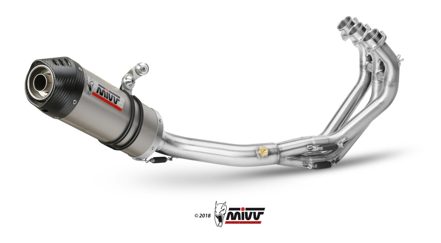 MIVV Full System 3x1, Oval Titanium, Standard Exhaust For Yamaha XSR 900 2016-2022