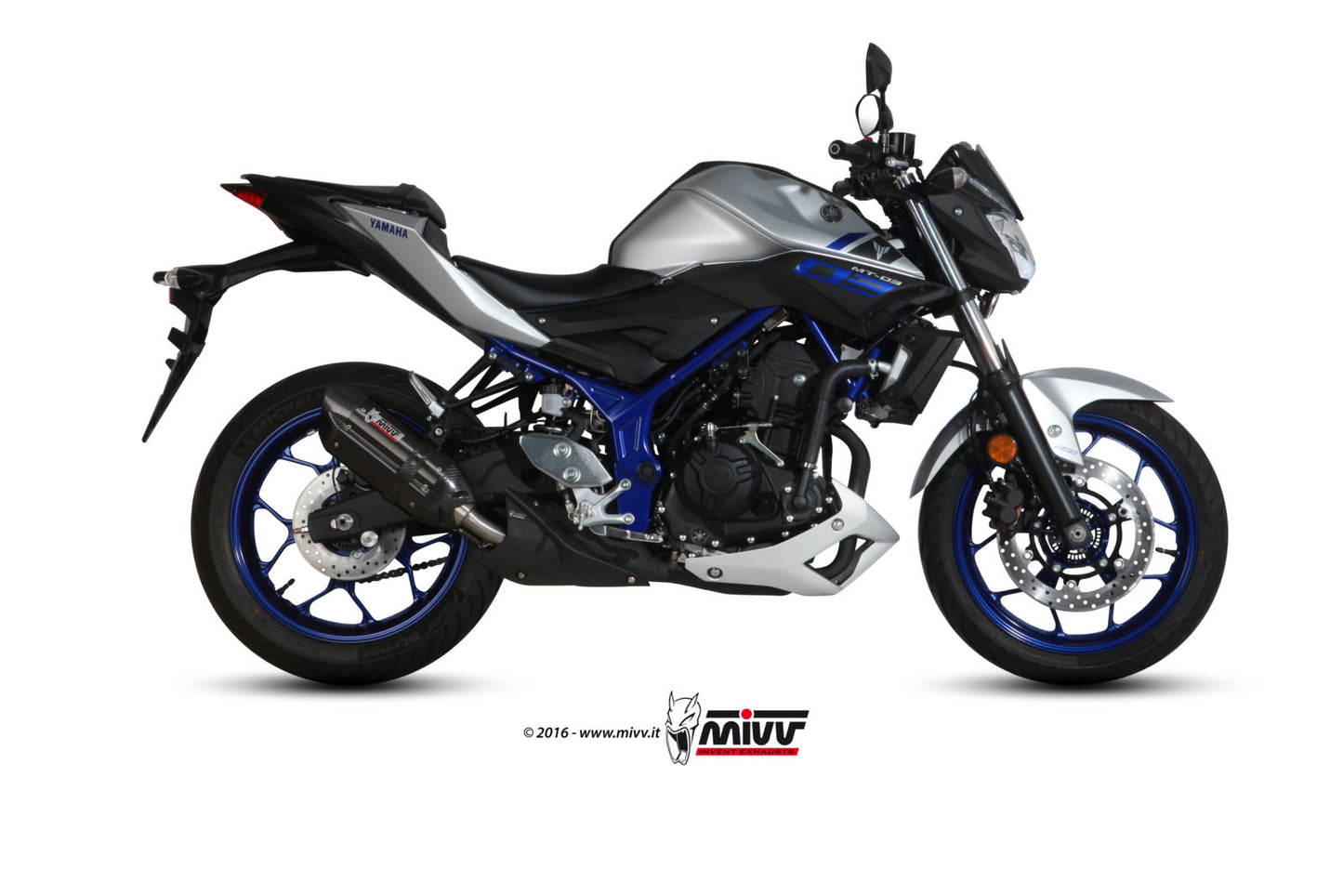 MIVV Slip-on, Suono Black, Standard Exhaust For Yamaha MT-03 2016-2022