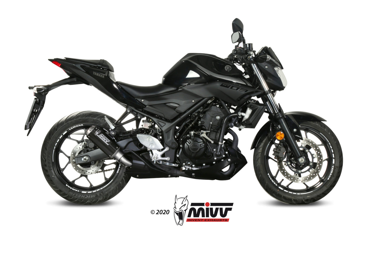 MIVV Slip-on, MK3 Carbon, Standard Exhaust For Yamaha MT-03 2016-2022