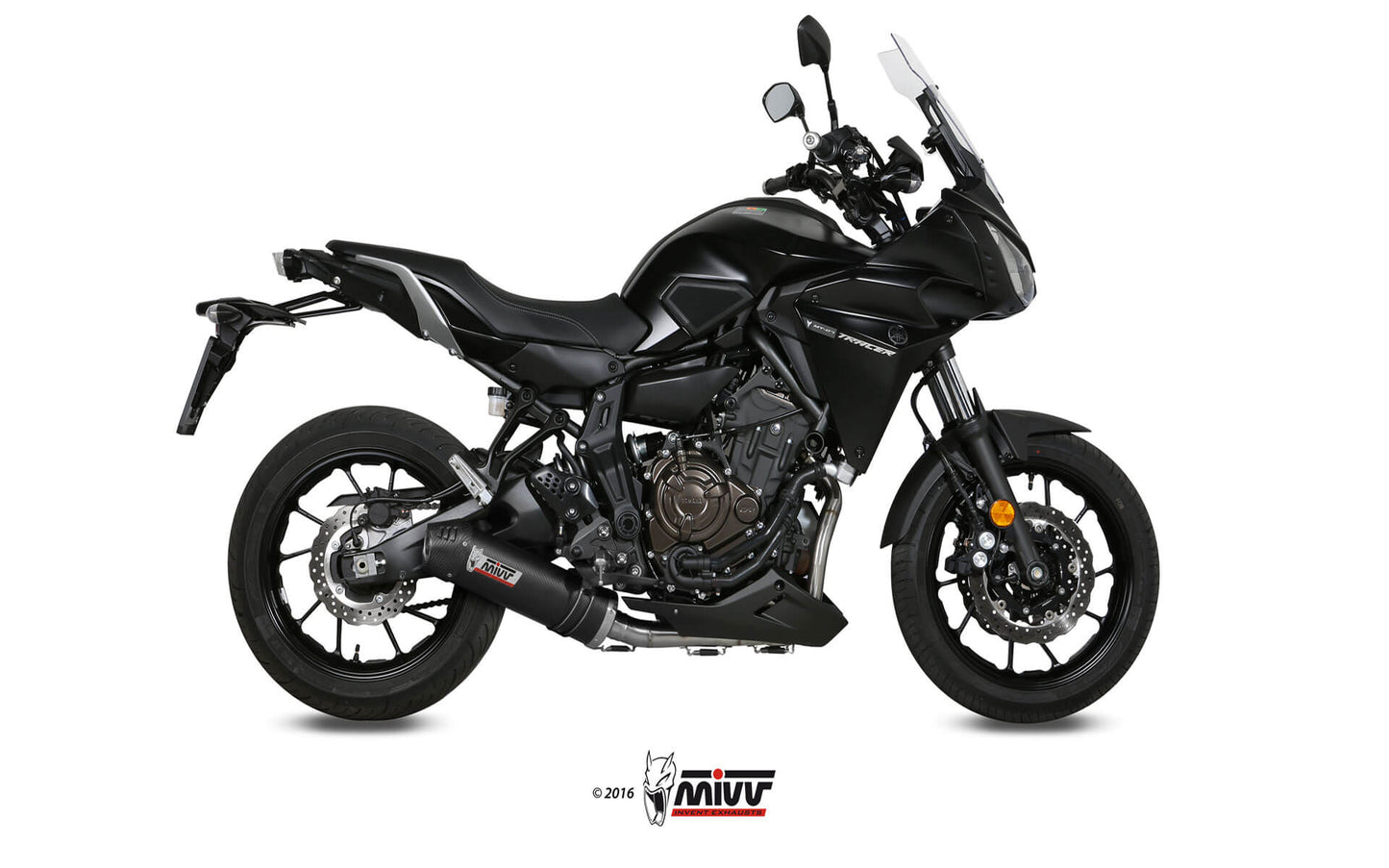 MIVV Full System 2x1, Oval Carbon, Standard Exhaust For Yamaha Tracer 700 2016-2022