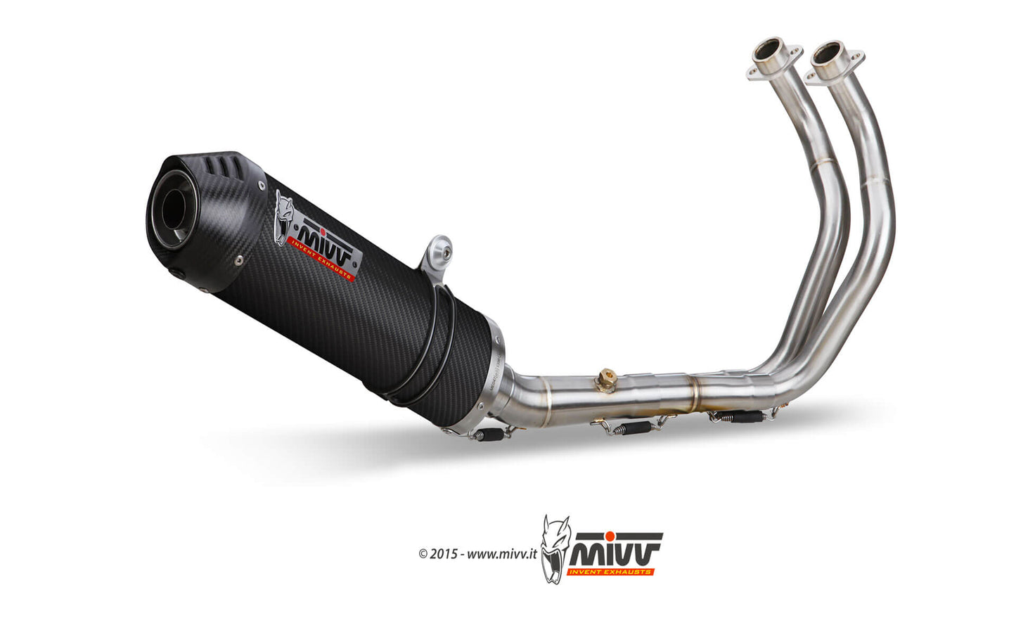 MIVV Full System 2x1, Oval Carbon, Standard Exhaust For Yamaha Tracer 700 2016-2022