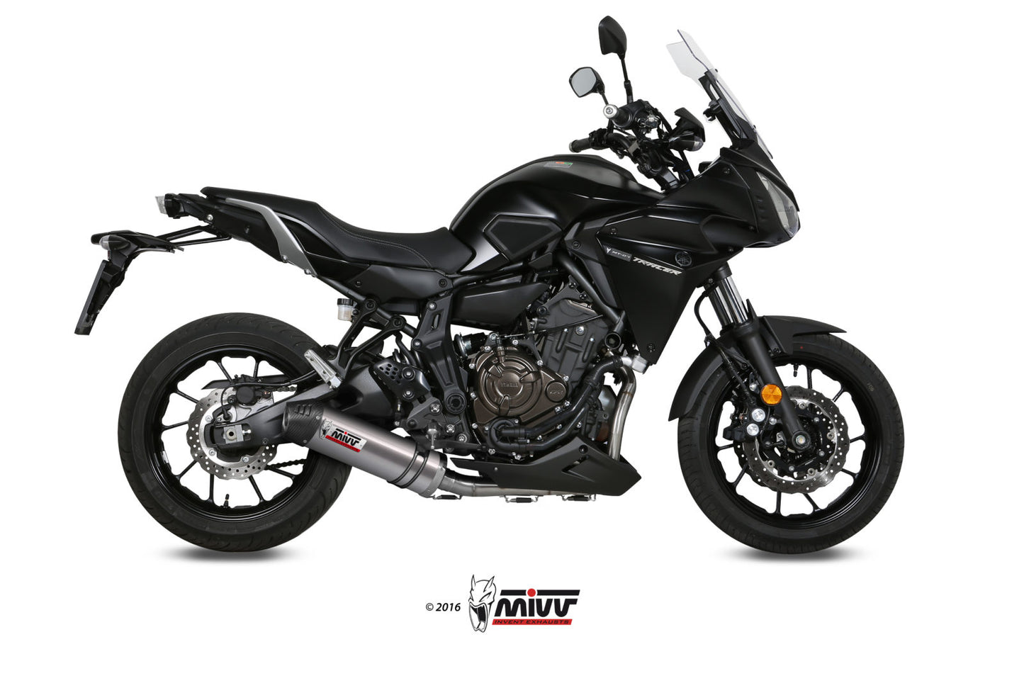 MIVV Full System 2x1, Oval Titanium, Standard Exhaust For Yamaha Tracer 700 2016-2022